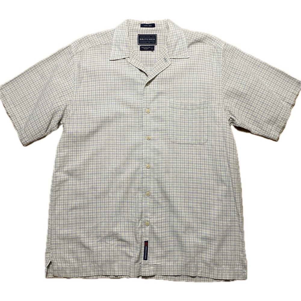 Britches Button Up Shirt Size Large Gray Men Surfer Shirt Chest 47" GUC - Picture 1 of 14